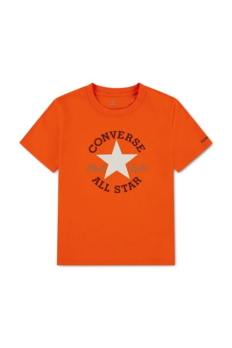 Converse T-shirt dziecięcy z bawełną pomarańczowy 8CD483