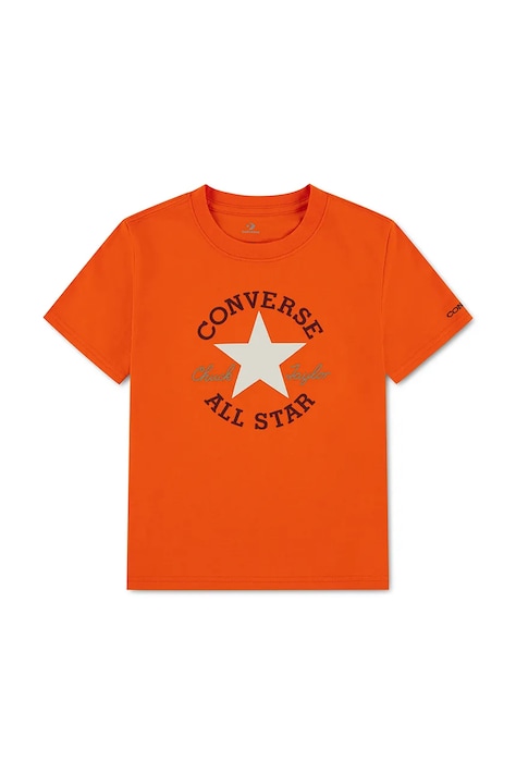 Converse T-shirt dziecięcy z bawełną pomarańczowy 8CD483