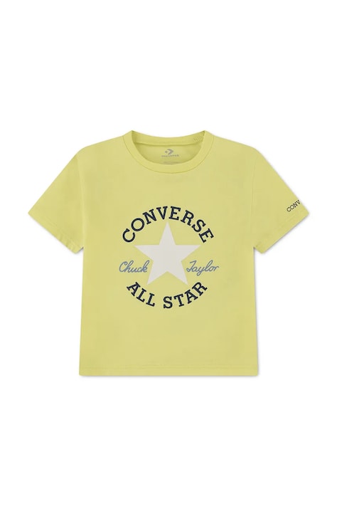 Converse T-shirt dziecięcy z bawełną zielony 8CD483