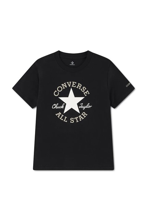 Converse T-shirt dziecięcy z bawełną czarny 8CD483