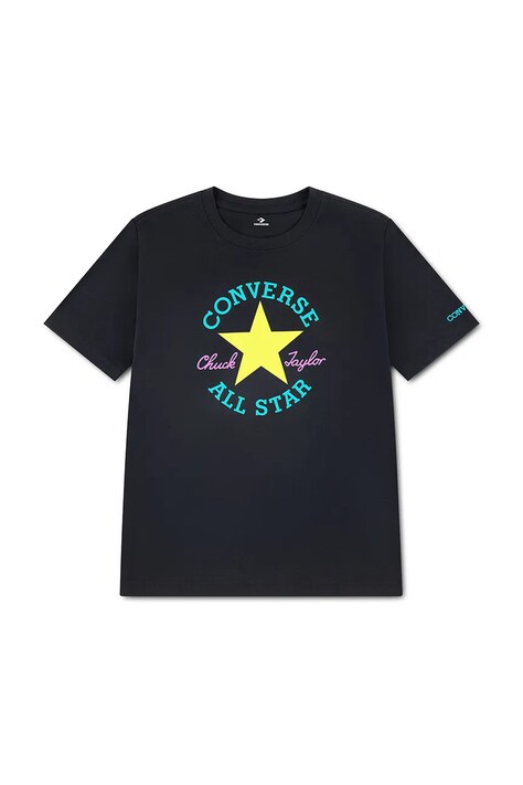 Converse T-shirt dziecięcy z bawełną czarny 8CD483