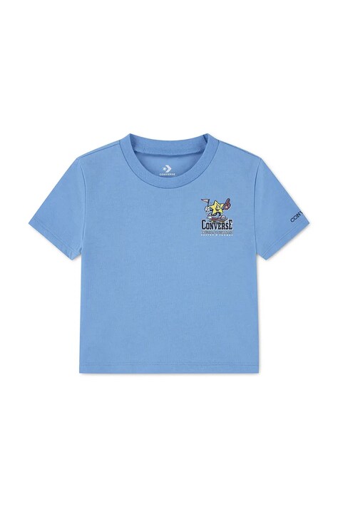 Converse T-shirt dziecięcy z bawełną niebieski 6CJ885