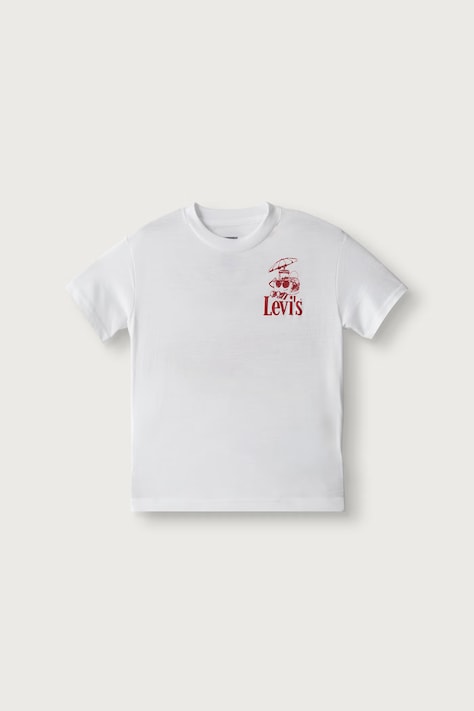 Levi's T-shirt dziecięcy z bawełną beżowy 8ER096
