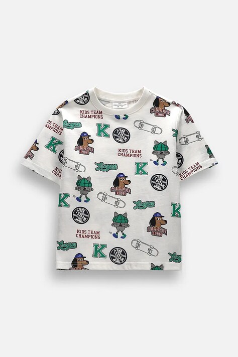 Coccodrillo t-shirt παιδικό βαμβακερό μπεζ ACADEMY BOY KIDS