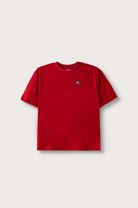 Tommy Hilfiger Tricou basic pentru copii din bumbac roșu KS0KS00756