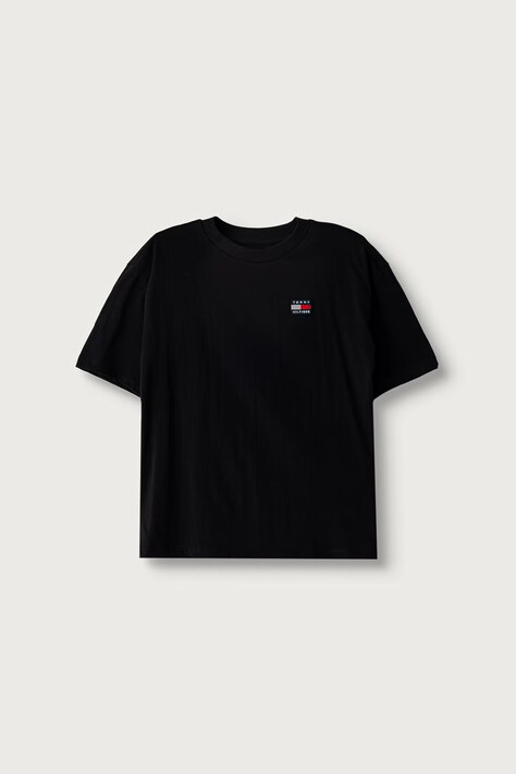 Tommy Hilfiger T-shirt basic dziecięcy bawełniany czarny KS0KS00756