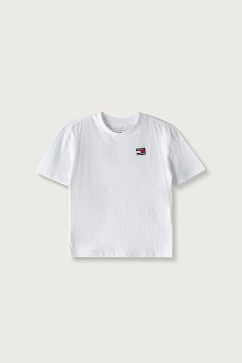 Tommy Hilfiger Tricou basic pentru copii din bumbac alb KS0KS00756