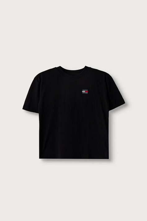 Tommy Hilfiger T-shirt basic dziecięcy bawełniany czarny KS0KS00756