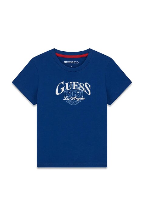 Guess T-shirt dziecięcy bawełniany niebieski N6BI07 K5859