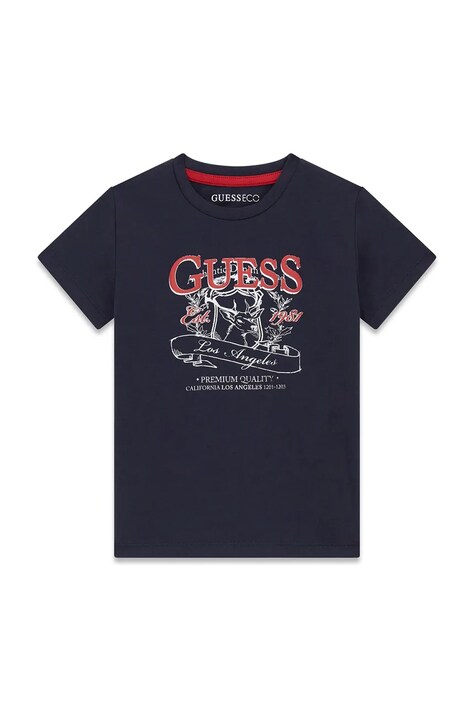 Guess T-shirt dziecięcy bawełniany granatowy N6BI01 K5849