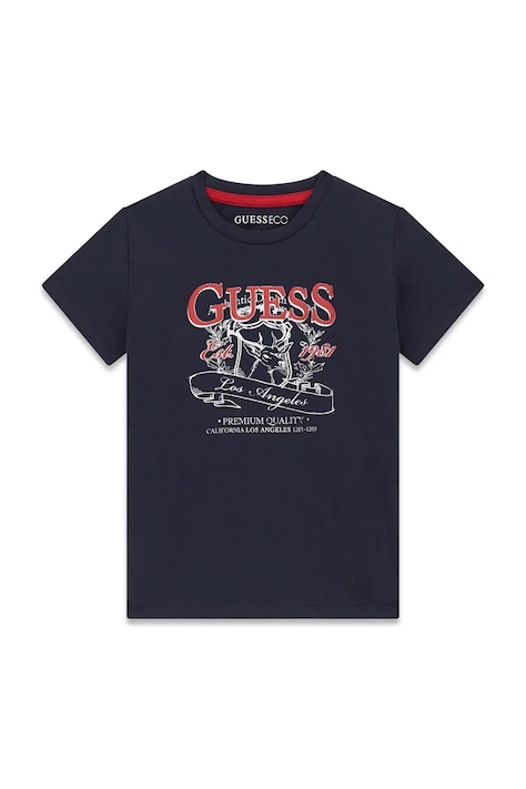 Guess T-shirt dziecięcy bawełniany granatowy N6BI01 K5849