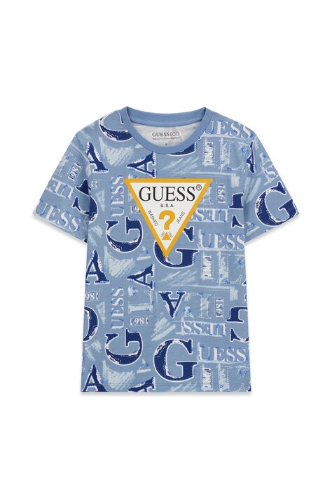 Guess T-shirt dziecięcy bawełniany niebieski L6BI17 K5743