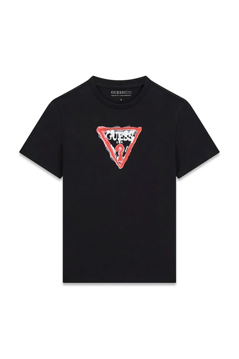 Guess T-shirt dziecięcy bawełniany czarny L6BI08 K5729