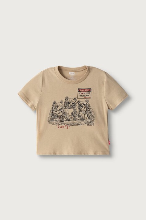 Levi's T-shirt dziecięcy FEED THE BEARS TEE beżowy 6ER725