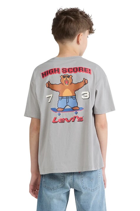 Levi's kratka majica otroška z bombažem PIXELATED BEAR TEE siva 9ER319