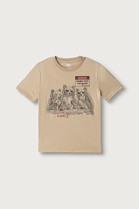 Levi's T-shirt dziecięcy FEED THE BEARS TEE beżowy 9ER725