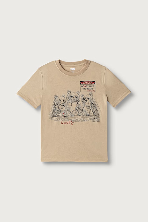 Levi's Tričko dětské FEED THE BEARS TEE béžové 9ER725
