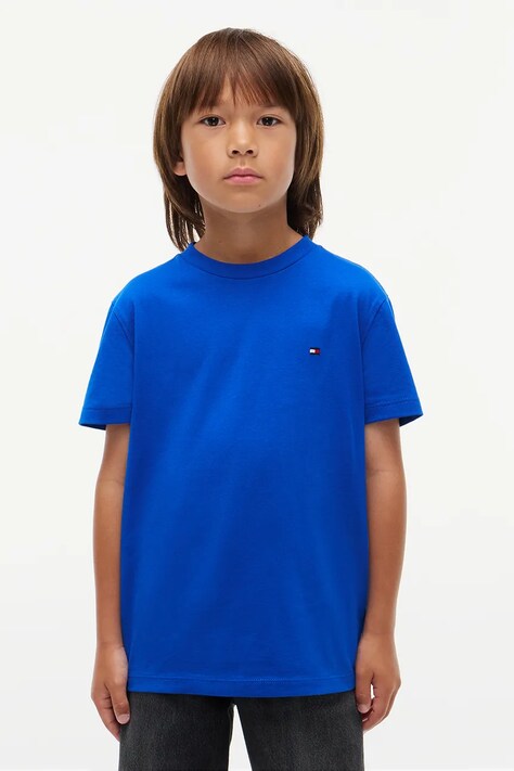 Tommy Hilfiger T-shirt dziecięcy bawełniany niebieski KB0KB10778