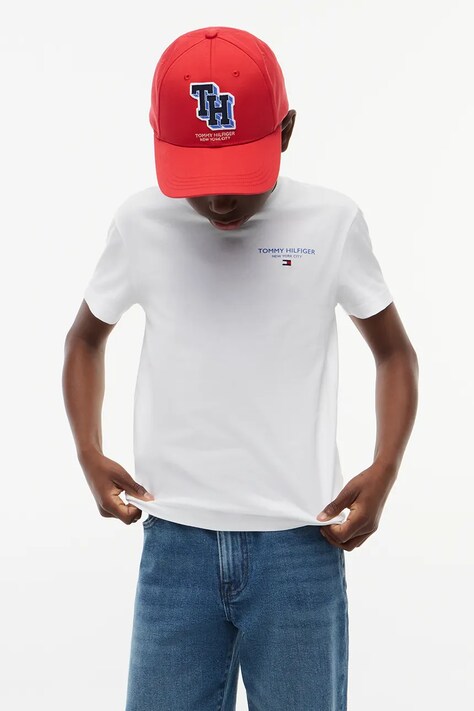 Tommy Hilfiger T-shirt basic dziecięcy bawełniany biały KB0KB10646