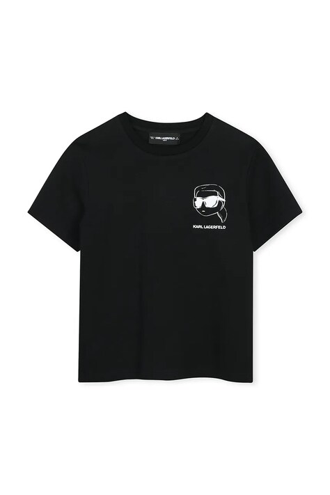 Karl Lagerfeld T-shirt dziecięcy bawełniany czarny Z31359