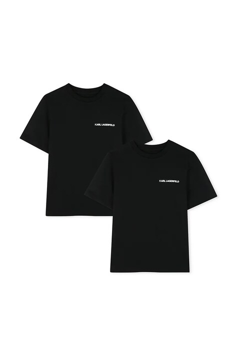 Karl Lagerfeld T-shirt dziecięcy bawełniany 2-pack czarny Z31469