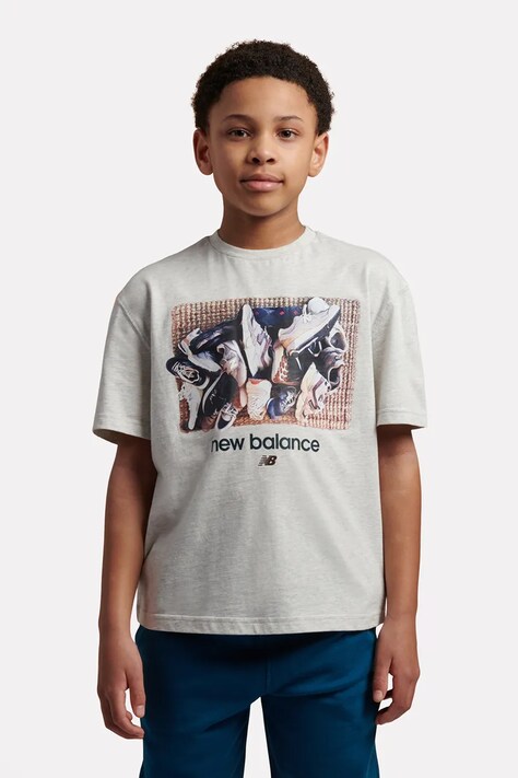 New Balance T-shirt dziecięcy bawełniany biały YT62H1BR