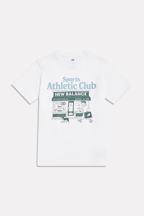 New Balance T-shirt παιδικό βαμβακερό λευκό YT62C0UC