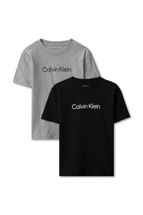 Calvin Klein Jeans T-shirt dziecięcy bawełniany czarny LVCKTJI11U
