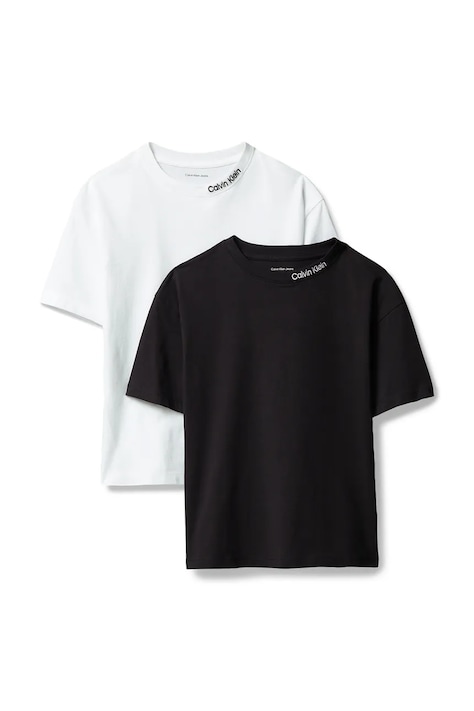 Calvin Klein Jeans Tričko dětské bavlněné 2-pack černé LVCKTJI18B