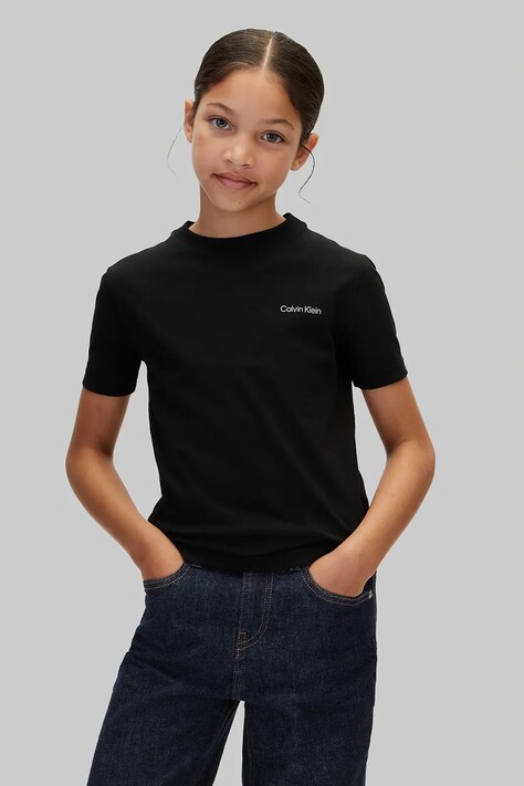 Calvin Klein Jeans T-shirt dziecięcy bawełniany czarny LVCKTJA20U