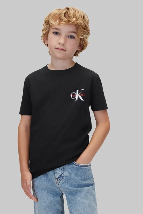 Calvin Klein Jeans T-shirt dziecięcy bawełniany czarny LVCKTJA16U