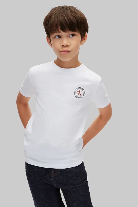 Calvin Klein Jeans T-shirt dziecięcy bawełniany biały LVCKFJA22B