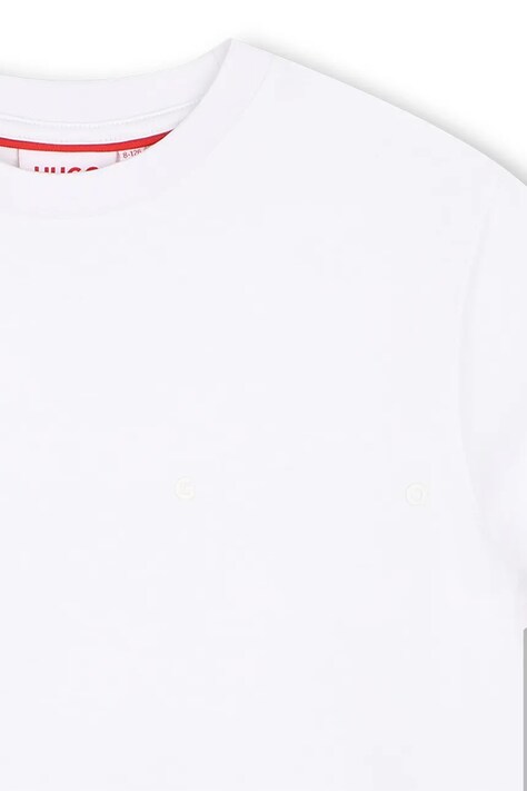 HUGO T-shirt dziecięcy bawełniany biały G01241