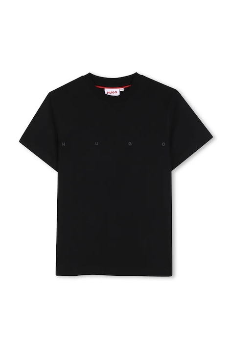 HUGO T-shirt dziecięcy bawełniany czarny G01241