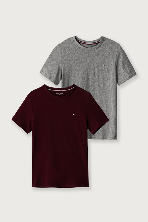Tommy Hilfiger T-shirt basic dziecięcy bawełniany 2-pack bordowy UB0UB00310