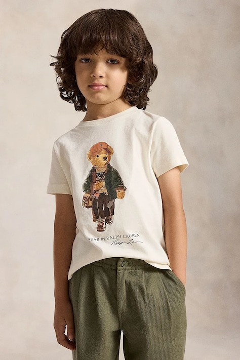 Polo Ralph Lauren Majica za djecu od pamuka bež 322B27298002