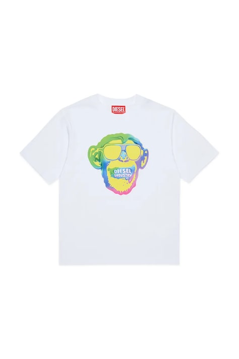 Diesel тениска за деца от памук TMONKEY OVER T-SHIRT бяла J02996