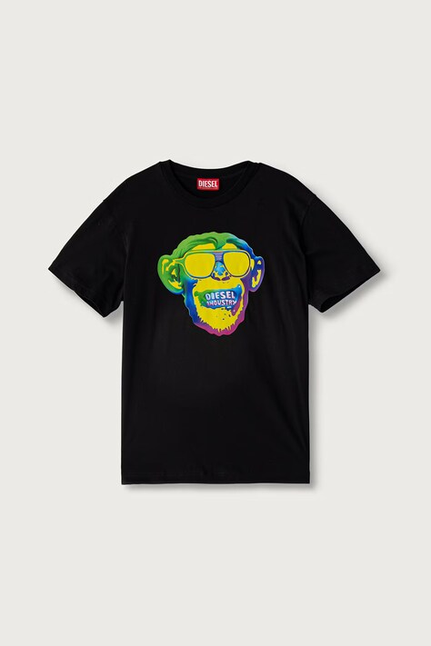 Diesel Tričko dětské bavlněné TMONKEY OVER T-SHIRT černé J02996