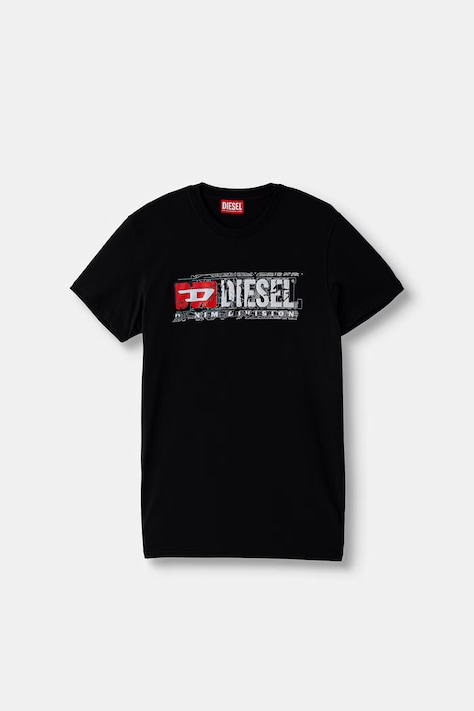 Diesel T-shirt dziecięcy bawełniany TLOMIX T-SHIRT czarny J02976