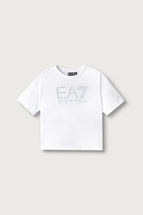 EA7 Emporio Armani T-shirt dziecięcy bawełniany biały 7G000233 AF12503