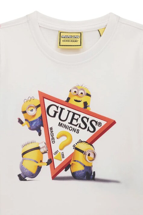 Guess футболка дитяча бавовняна GJ X MINIONS — AW26-TSBZYF, білий — фото 3