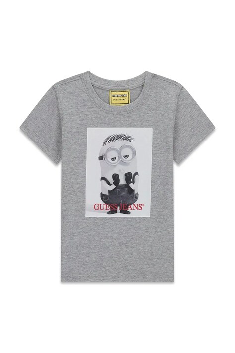 Guess T-shirt dziecięcy bawełniany GJ X MINIONS szary N6YI27 K6651