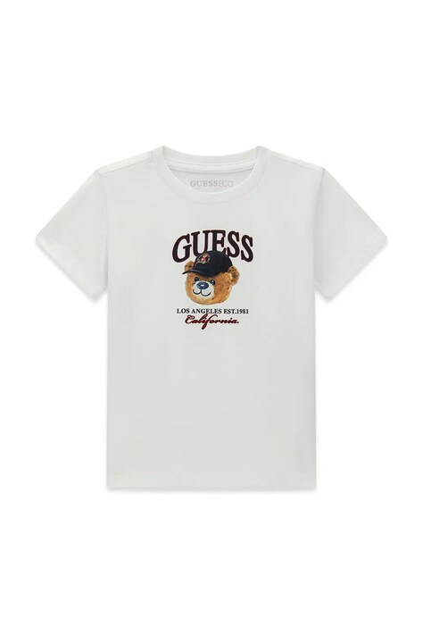 Guess T-shirt dziecięcy bawełniany biały N6YI13 K3801