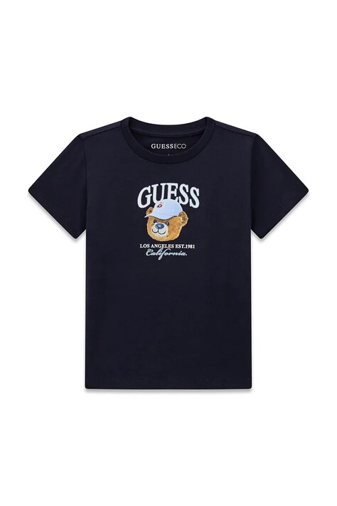 Guess T-shirt dziecięcy bawełniany granatowy N6YI13 K3801