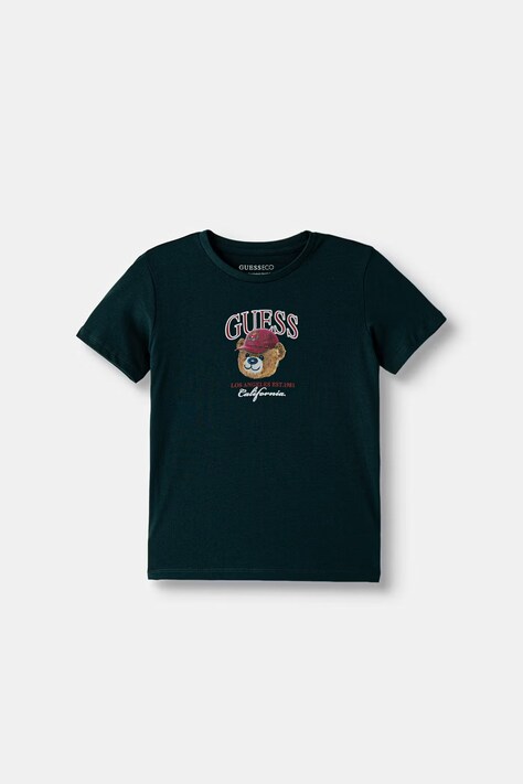 Guess T-shirt dziecięcy bawełniany zielony N6YI13 K3801