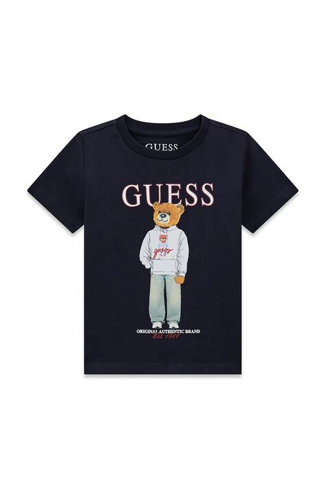 Guess T-shirt dziecięcy bawełniany granatowy N6YI05 K3792