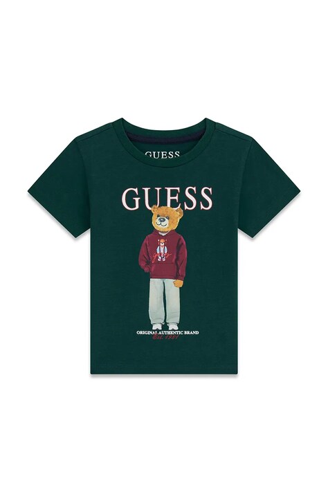 Guess T-shirt dziecięcy bawełniany zielony N6YI05 K3792