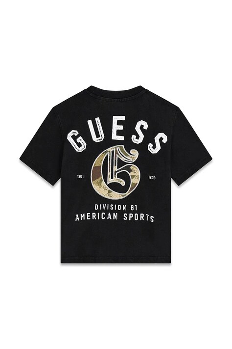 Guess футболка дитяча бавовняна — AW26-TSBZYN, чорний — фото 2