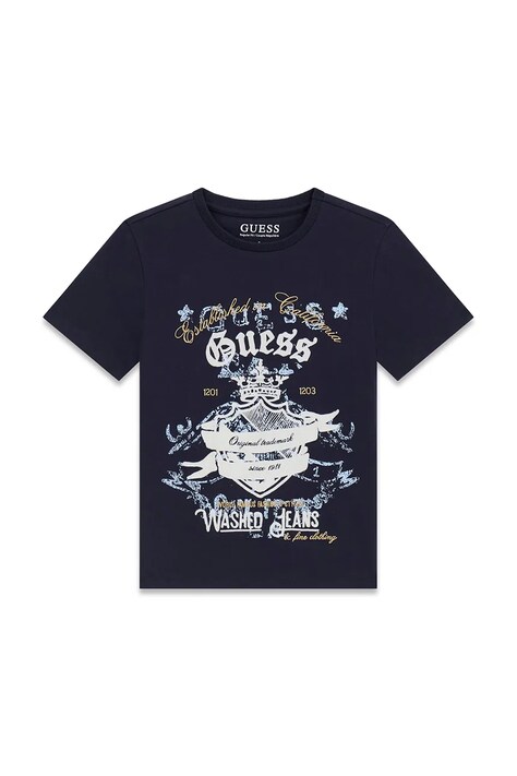Guess T-shirt dziecięcy bawełniany granatowy L6YI25 K3764