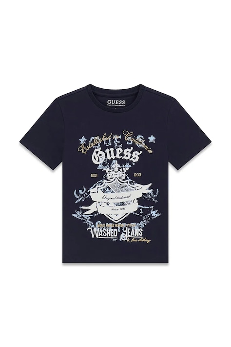 Guess T-shirt dziecięcy bawełniany granatowy L6YI25 K3764